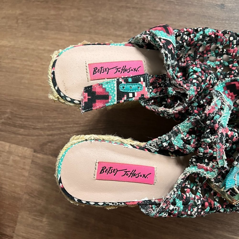 Betsey Johnson Beckeyy Braided Platform Jute Sandals Sz 8.5 - Picture 7 of 15